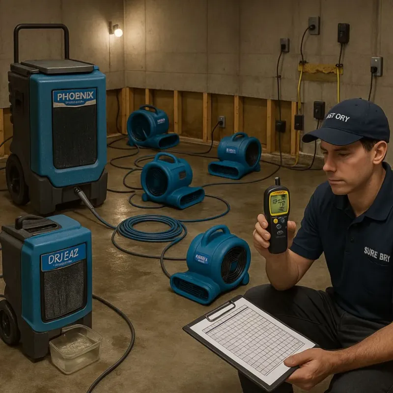 Structural Drying and Dehumidification process in Big Sandy, TX